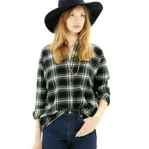 Madewell Flannel Plaid Button Down Top S